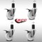 Service Caster 4'' SS Nylon Swivel 1-5/8'' Expanding Stem Caster Set Total Lock Brake, 4PK SCC-SSEXTTL20S414-NYS-158-4 - alternate 4